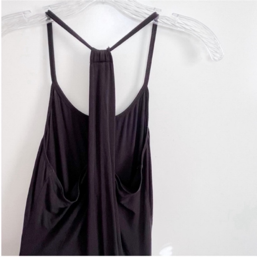 Fabletics Neema maxi dress black jersey T back draped - Picture 8 of 8